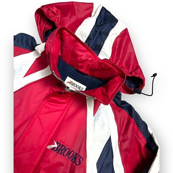 Brooks Vintage 90s FLEECE-LINED Retro Designer Waterproof Jacket - Womens Large - Picture 4 of 4